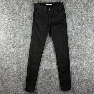 Levis 710 Jeans Womens 26 Super Skinny Black Cotton Stretch Pockets Logo